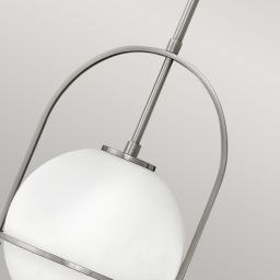 Quintiesse Somerset lampa wisząca 1x60 W mleczna-szczotkowany nikiel QN-SOMERSET-P-O-BN