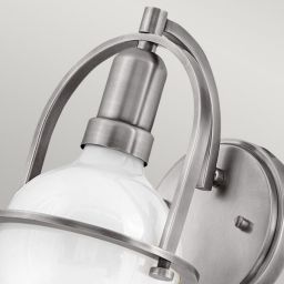 Quintiesse Somerset kinkiet 1x60 W szczotkowany nikiel/mleczny QN-SOMERSET1-BN