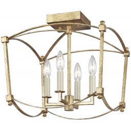 Quintiesse Thayer lampa podsufitowa 4x40 W antyczne złoto QN-THAYER-SF-ADB