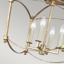 Quintiesse Thayer lampa podsufitowa 4x40 W antyczne złoto QN-THAYER-SF-ADB