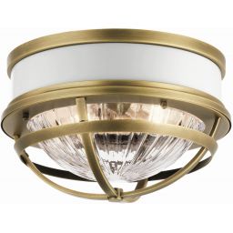 Quintiesse Tollis lampa podsufitowa 2x40 W biała-naturalny mosiądz QN-TOLLIS-F-NBR