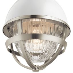 Quintiesse Tollis lampa wisząca 1x40 W biała-szczotkowany nikiel QN-TOLLIS-MP-BN