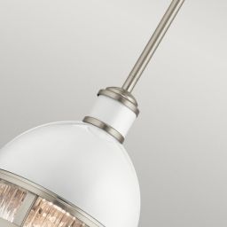 Quintiesse Tollis lampa wisząca 1x40 W biała-szczotkowany nikiel QN-TOLLIS-MP-BN