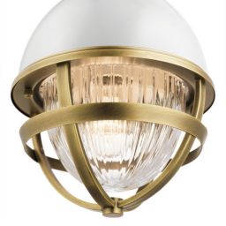 Quintiesse Tollis lampa wisząca 1x40 W biała-naturalny mosiądz QN-TOLLIS-MP-NBR