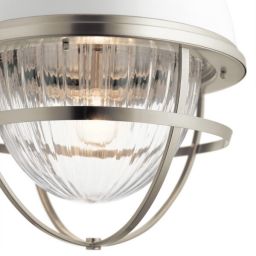 Quintiesse Tollis lampa wisząca 1x40 W biała-szczotkowany nikiel QN-TOLLIS-P-BN