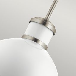 Quintiesse Tollis lampa wisząca 1x40 W biała-szczotkowany nikiel QN-TOLLIS-P-BN