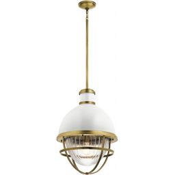 Quintiesse Tollis lampa wisząca 1x40 W biała-naturalny mosiądz QN-TOLLIS-P-NBR