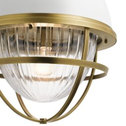 Quintiesse Tollis lampa wisząca 1x40 W biała-naturalny mosiądz QN-TOLLIS-P-NBR
