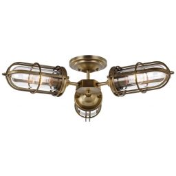 Quintiesse Urban Restoration lampa podsufitowa 3x60 W antyczny ciemny mosiądz-przezroczysta QN-URBANREST-3SF