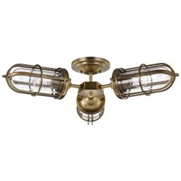 Quintiesse Urban Restoration lampa podsufitowa 3x60 W antyczny ciemny mosiądz-przezroczysta QN-URBANREST-3SF