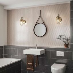 Quintiesse Urban Restoration kinkiet 1x60 W antyczny ciemny mosiądz-przezroczysty QN-URBANREST1