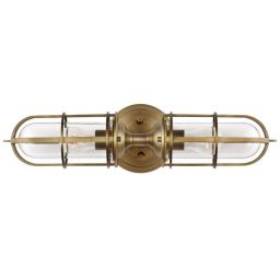Quintiesse Urban Restoration kinkiet 2x60 W antyczny ciemny mosiądz-przezroczysty QN-URBANREST2