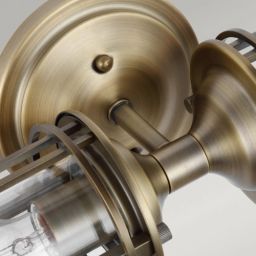 Quintiesse Urban Restoration kinkiet 2x60 W antyczny ciemny mosiądz-przezroczysty QN-URBANREST2