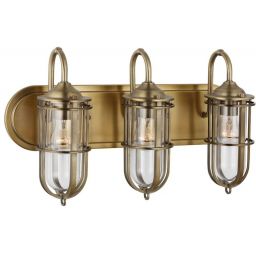 Quintiesse Urban Restoration kinkiet 3x60 W antyczny ciemny mosiądz-przezroczysty QN-URBANREST3