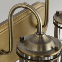 Quintiesse Urban Restoration kinkiet 3x60 W antyczny ciemny mosiądz-przezroczysty QN-URBANREST3