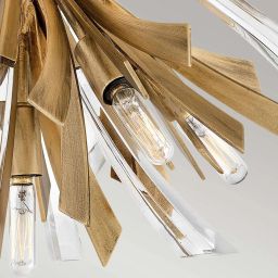 Quintiesse Vida lampa podsufitowa 9x40 W oksydowane złoto QN-VIDA-9F