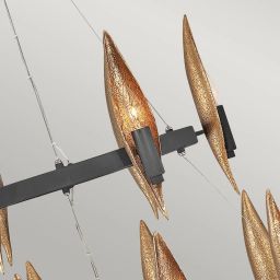 Quintiesse Willow lampa wisząca 6x40 W ekskluzywne złoto, węglowa czerń QN-WILLOW6-CBK