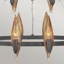 Quintiesse Willow lampa wisząca 6x40 W ekskluzywne złoto, węglowa czerń QN-WILLOW6-CBK