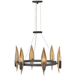 Quintiesse Willow lampa wisząca 6x40 W ekskluzywne złoto, węglowa czerń QN-WILLOW6-CBK