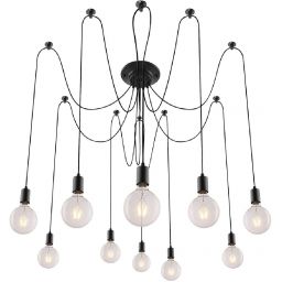 Rabalux Caspar lampa wisząca 10x60 W czarna 2224