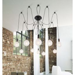 Rabalux Caspar lampa wisząca 10x60 W czarna 2224