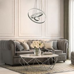 Rabalux Avalon lampa wisząca 1x75W LED biały/szczotkowane aluminium 2230