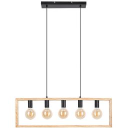 Rabalux Indigo lampa wisząca 5x40W czarny/buk 2294