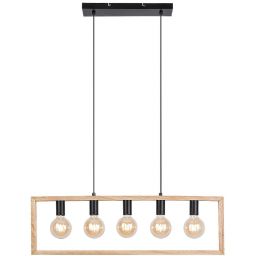 Rabalux Indigo lampa wisząca 5x40W czarny/buk 2294