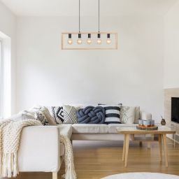 Rabalux Indigo lampa wisząca 5x40W czarny/buk 2294