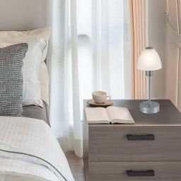 Rabalux Lydia lampa stołowa 1x40W srebrna/biała 2295