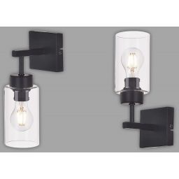 Rabalux Prudence kinkiet 1x40W czarny/przezroczysty 2671