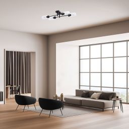 Rabalux Prudence lampa podsufitowa 4x40W czarny/przezroczysty 2672