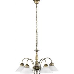 Rabalux Marian lampa wisząca 5x60W mosiądz/biała 2705