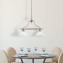 Rabalux Marian lampa wisząca 2x60W mosiądz/biała 2707