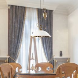 Rabalux Elisett lampa wisząca 1x60W mosiądz/biała 2756