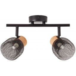 Rabalux Grendel lampa podsufitowa 2x40W czarny mat/buk 3128