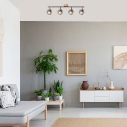 Rabalux Grendel lampa podsufitowa 4x40W czarny mat/buk 3130