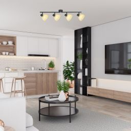 Rabalux Rattan lampa podsufitowa 4x15W czarny mat/beżowy 3136