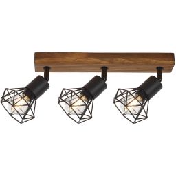 Rabalux Zeus lampa podsufitowa 3x40W czarny mat/dąb 3139