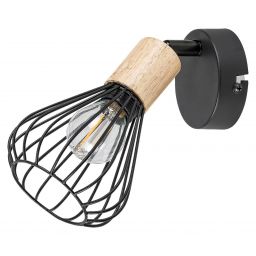 Rabalux Farfalle kinkiet 1x25W czarny/drewno 3147