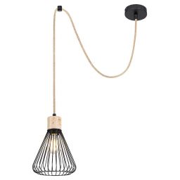 Rabalux Farfalle lampa wisząca 1x40W czarny/drewno 3148