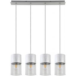 Rabalux Zelkova lampa wisząca 4x40W aluminium szczotkowane/przezroczysty 3156