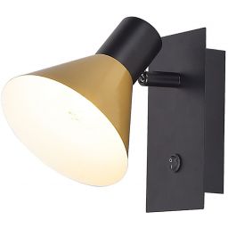 Rabalux Alvaro kinkiet 1x40W czarny mat/złoty 3157