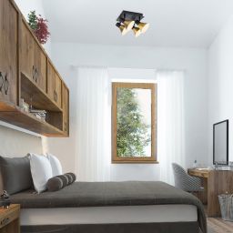 Rabalux Alvaro lampa podsufitowa 4x40W czarny mat/złoty 3159