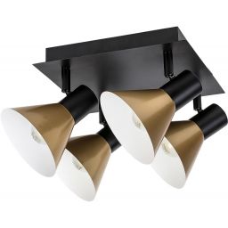 Rabalux Alvaro lampa podsufitowa 4x40W czarny mat/złoty 3159
