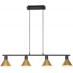 Rabalux Alvaro lampa wisząca 4x40W czarny mat/złoty 3160