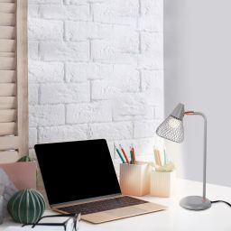 Rabalux Fanny lampa stołowa 1x25W szara/różowe złoto 3182