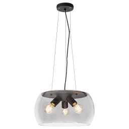 Rabalux Ursula lampa wisząca 3x40W czarny/przydymiony 3190