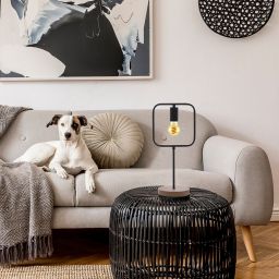 Rabalux Rufin lampa stołowa 1x40W czarna/buk 3219