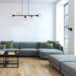 Rabalux Sullivan lampa wisząca 5x40W czarny/przydymiony 3297